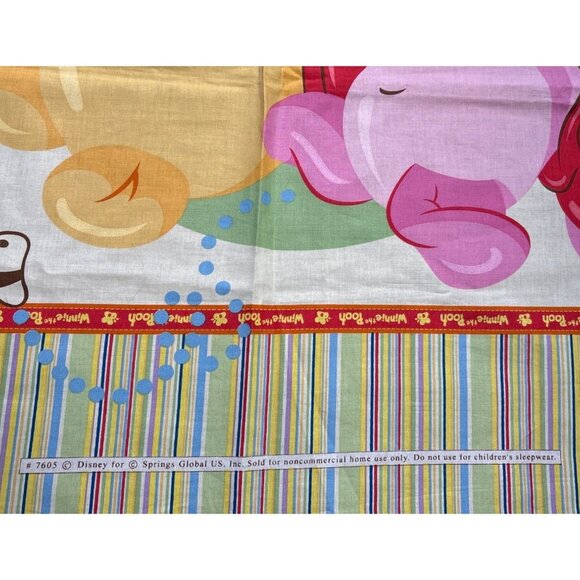 Disney Winnie The Pooh & Friends Cotton Fabric Panel 35"x44" Striped Border Craf - Picture 3 of 15
